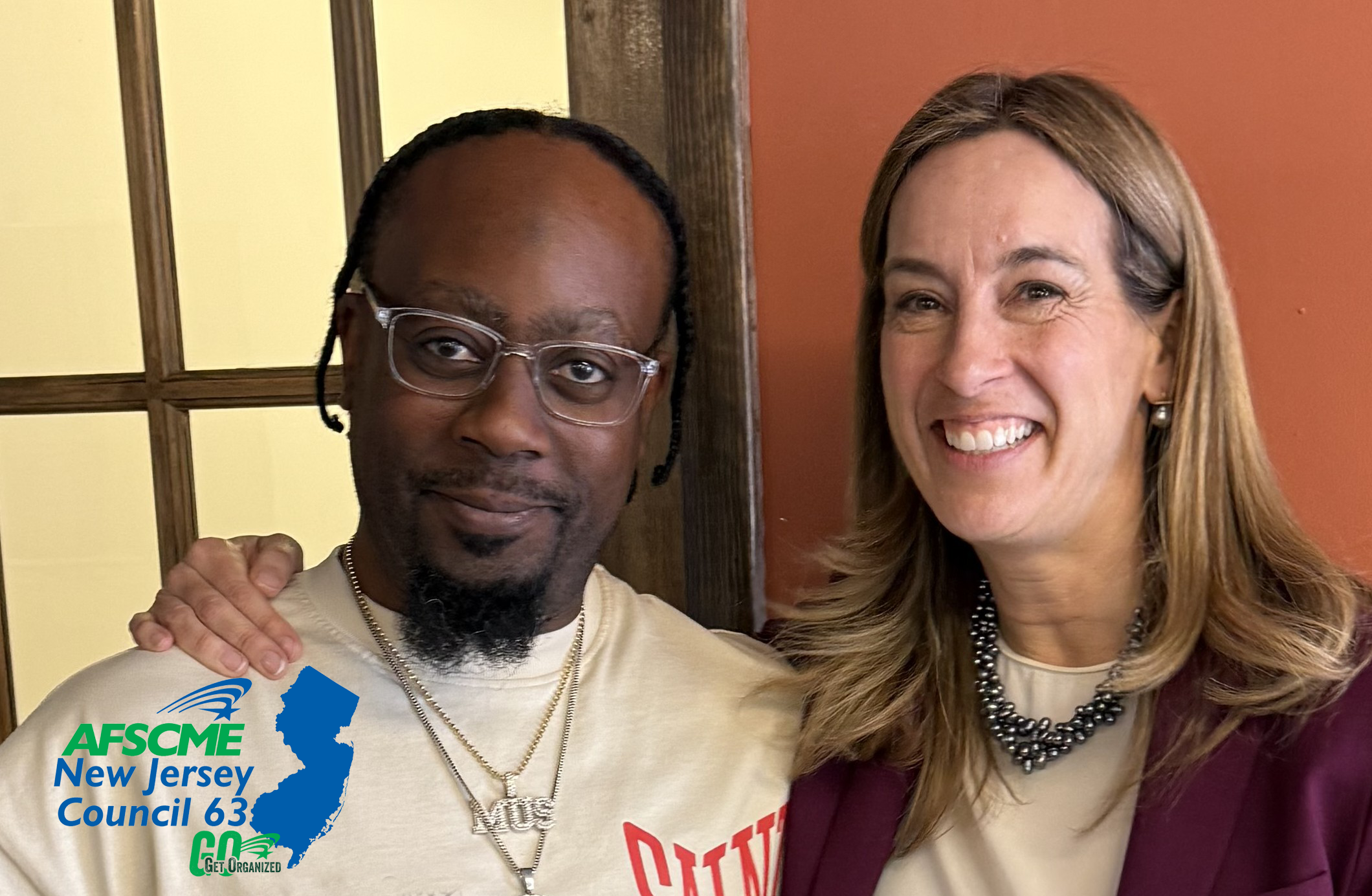 Mikie Sherrill with AFSCME Council 63 Vice President, Michael Jackson